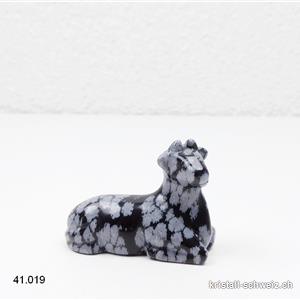 Vache Obsidienne Flocons de Neige 4 cm