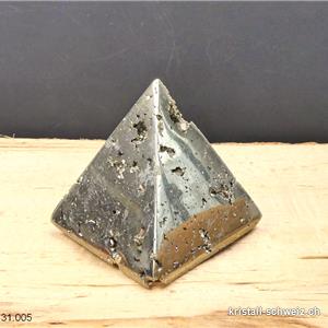 Pyramide Pyrite du Pérou, base 6,3 cm x H. 6 cm. Pièce unique 407 grammes