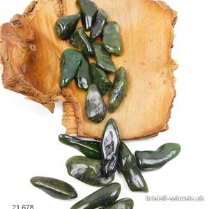 Nephrit Jade dunkelgrün 3 - 4 cm / 4 - 9 Gramm