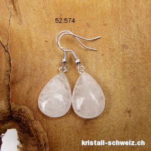 Ohrhänger Tropfen Bergkristall - weisse Quarz 2 cm. Sonderangebot