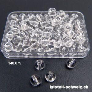 Bergkristall, Kugel gelocht 6,5 mm