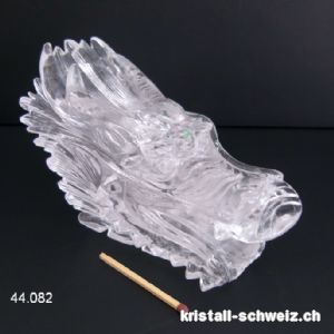 Schädel Bergkristall DRACHE 13 cm. Einzelstück 568 Gramm. Qualität A