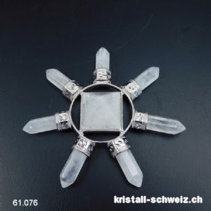 Bergkristall Pyramid Energiespender mit 7 Spitzen. Ca. 8 cm