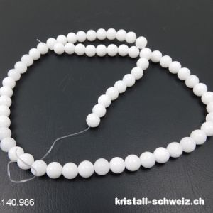 Strang Jade Serpentin weiss 6,5 mm / 38 cm, ca. 60 Kugeln