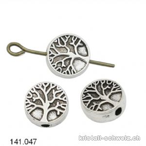 Zwischenteil Baum des Lebens aus Metall versilbert, Br. 9 x D. 3 mm. Sonderangebot