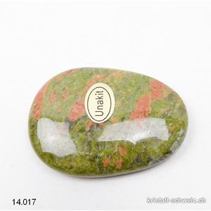 Unakite - épidote, pierre anti-stress incurvée 5 x 3,5 cm