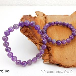 Armband Amethyst 8 - 8,5 mm / 19 cm. Gösse M-L