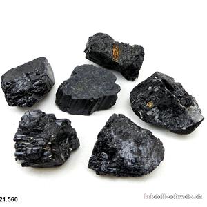 Tourmaline noire morceau brut env. 2 à 3,5 cm / 10 à 14 grammes
