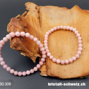 Armband Opal rosa - Andenopal 6 mm, elastisch 18 cm. Grösse M