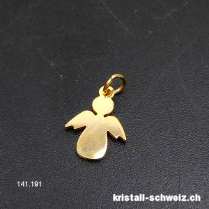 Charm Engel aus Metall vegoldet 1,5 cm, mit offenem Ring