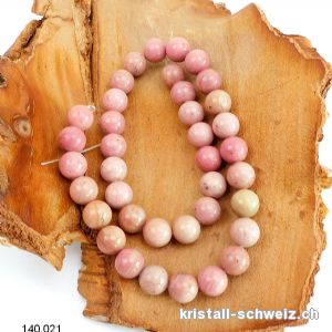 Strang Rhodonit rosa - beige 10 - 10,5 mm / 36 cm, ca. 38 Kugeln. Sonderangebot