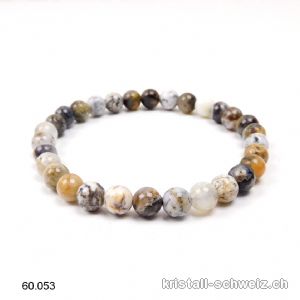 Armband Opal mit Dendriten 6,5 mm, elastisch 17,5 - 18 cm