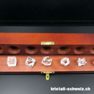 7 platonischen Körper Bergkristall 1,3 bis 1,8 cm