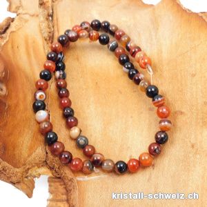 Strang Achat Sardonyx 6 - 6,5 mm / 36 cm, ca. 60 Kugeln