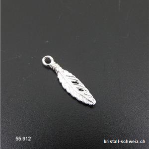 Charm Plume plate en argent 925, 18 mm