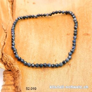 Armband Saphir blau facettiert 3 mm, elastisch 18 cm