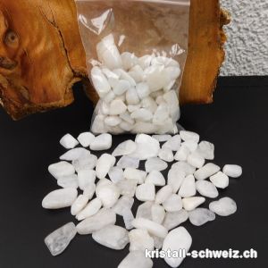 50 Gramm Mondstein weiss, kleine Steine 5 bis 15 mm