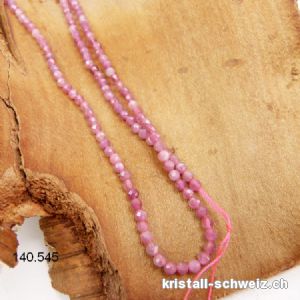 Strang Turmalin rosa - Rubellit FACETTIERT 3-3,5 mm / 38 cm