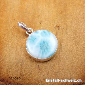 Anhänger Larimar 1,8 cm an Silberfassung. Unikat