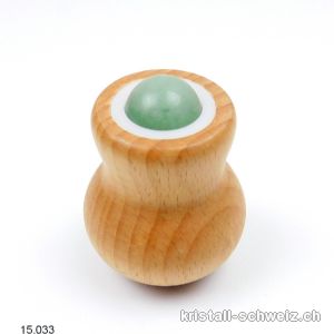 Massageroller Aventurine grün u. Holz