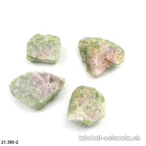 Turmalin grün rosa, Wassermelonen-Turmalin roh 5 - 7 Gr. / ca. 2 - 2,5 cm