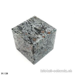 Granat Hornblende in Schiefer Matrix Schweiz, Würfel 5,2 x 5,2 cm. Unikat