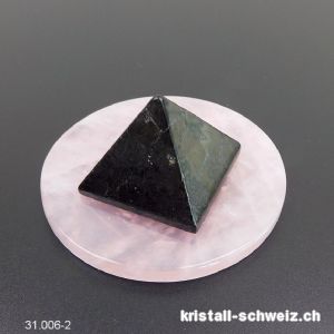 5 G Gegen-Wave-Set, Schungit Pyramid 3 cm und Rosenquarz Disc 6 cm