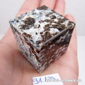 Granat in Gneiss Matrix Schweiz, Würfel 3 x 3 cm. Unikat