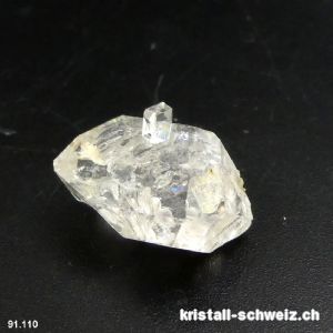 Quarz Doppelender, Schweiz - Wallis. 1,9 x 1,3 x 0,9 cm. Einzelstück