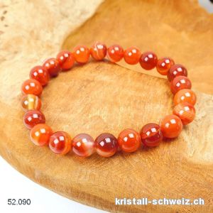 Armband Karneol gebändert dunkel 8 mm / 18-18,5 cm. Grösse M