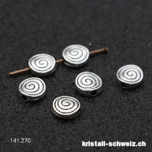 Zwischenteil Spiral Metall versilbert 8 x 2,5 mm