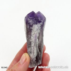 Amethyst Doppel Rohspitze, 8,2 cm. Unikat