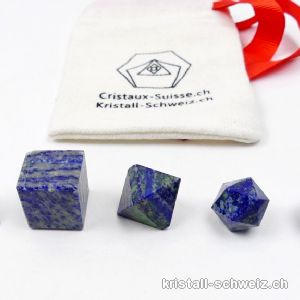 5 platonische Körper Lapislazuli. Unikat 