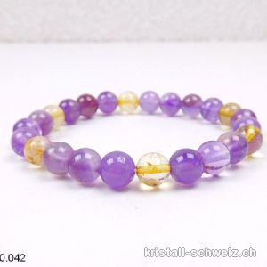 Armband Amethyst - gelber Rutil 8 mm / 19 cm