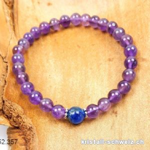 Armband Amethyst - Kyanit blau 6 mm / 18,5 cm