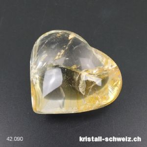 Herz Citrin natur 5 x 4,5 cm. Einzelstück 64,5 Gramm