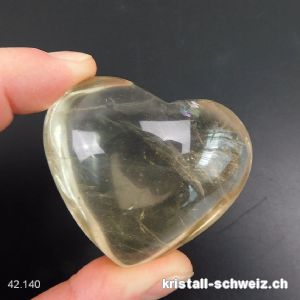 Herz Citrin natur 5,4 x 4,5 cm. Einzelstück 77,5 Gramm