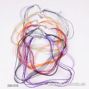 7 x Halskette Organza Mixfarben, einstellbar