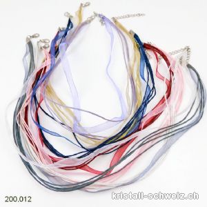 7 x Halskette Organza Mixfarben, einstellbar