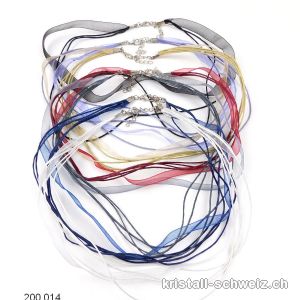 7 x Halskette Organza Mixfarben, einstellbar