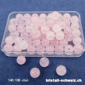 Rosenquarz, Kugel gelocht 6,5 mm