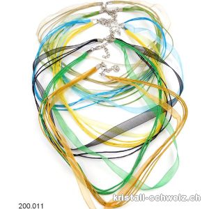 7 x Halskette Organza Mixfarben, einstellbar