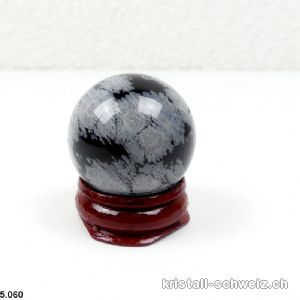 Kugel Obsidian Schneeflocken aus Mexiko Ø 3,1 cm. Einzelstück