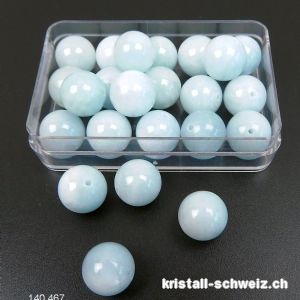 Aquamarin opak, Kugel gelocht 10 - 10,5 mm