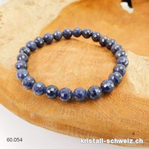 Armband Saphir blau facettiert 7 mm / 18 cm. Grösse M. Unikat