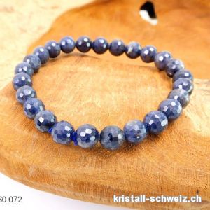 Armband Saphir blau facettiert 7,5 mm / 18-18,5 cm. Grösse M