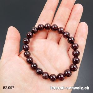 Armband Granat Almandin 8 mm / 17,5 - 18 cm. Gr. SM - M