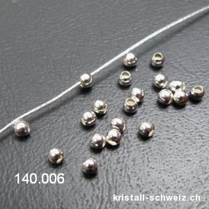 20 Stk - Perlen oder Questschösen 2 mm aus 925 Silber
