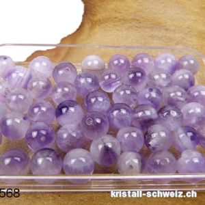 Amethyst Chevron, Kugel gelocht 6 mm 