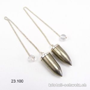 Pendel Pyrit Zuckerhut 3 - 3,5 cm aus 925 Silber